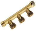Mosadzný holendrový rozdeľovač 3-vývodový 1“