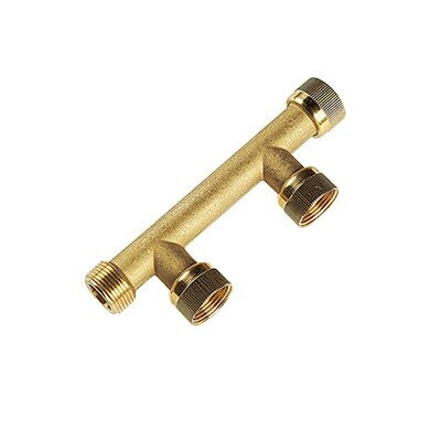 Mosadzný holendrový rozdeľovač 2-vývodový 1“