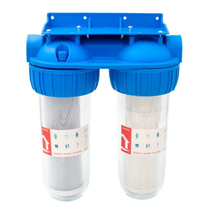 Dvojitý filter 10" Everline EWY-2F34/10 s vložkami - 3/4"