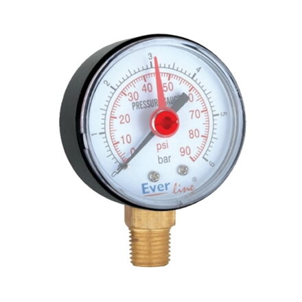 Manometer s plastovým puzdrom 0-10 bar, spodný, G1/4", 63 mm