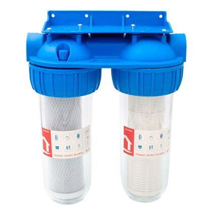Dvojitý filter 10" Everline EWY-2F11/10 s vložkami - 1"