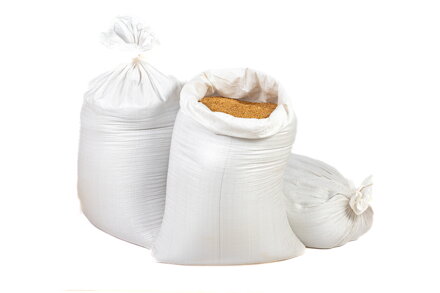 Vrece obilné polypropylénové 25 kg biele 50 X 80 cm Typ balenia: zväzok, Množstvo v balení: 50 ks (zväzok)