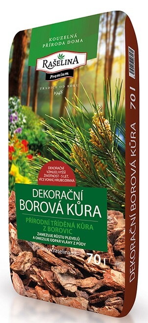 Borovicová dekoračná kôra 70 L, frakcia 30 - 60 mm