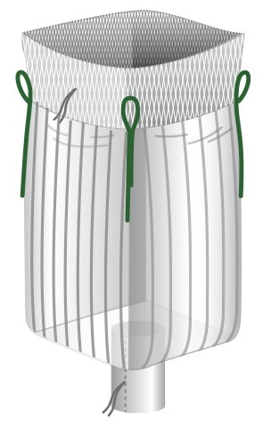 BIG BAG 1250 kg ventilovaný so sieťovým golierom hore a hrdlom dole 90x90x185 cm