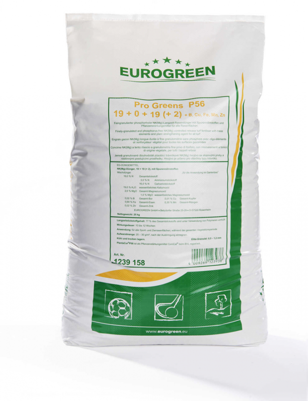 Trávnikové hnojivo PRO GREENS P56 - bez fosforu 25 kg