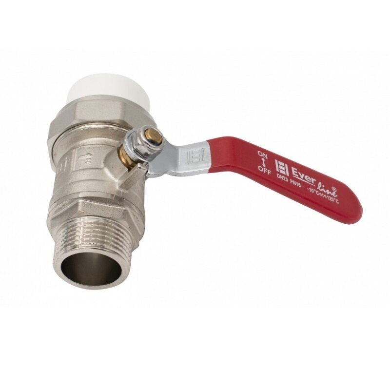 PPR guľový ventil 20-1/2" M - mosadz