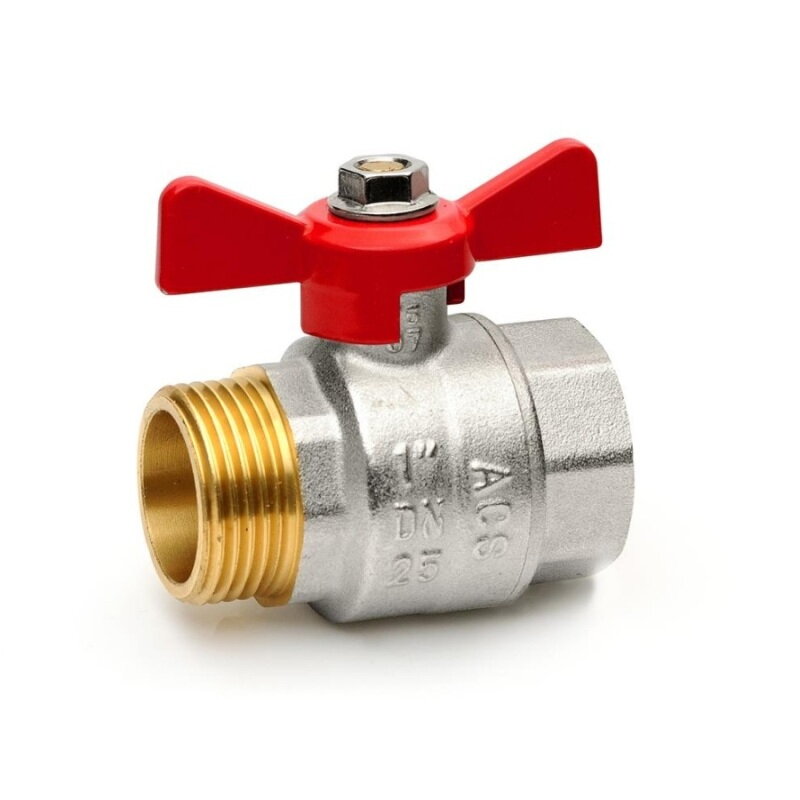 Mosadzný guľový ventil APM 1/4” MF motýľ - PN40