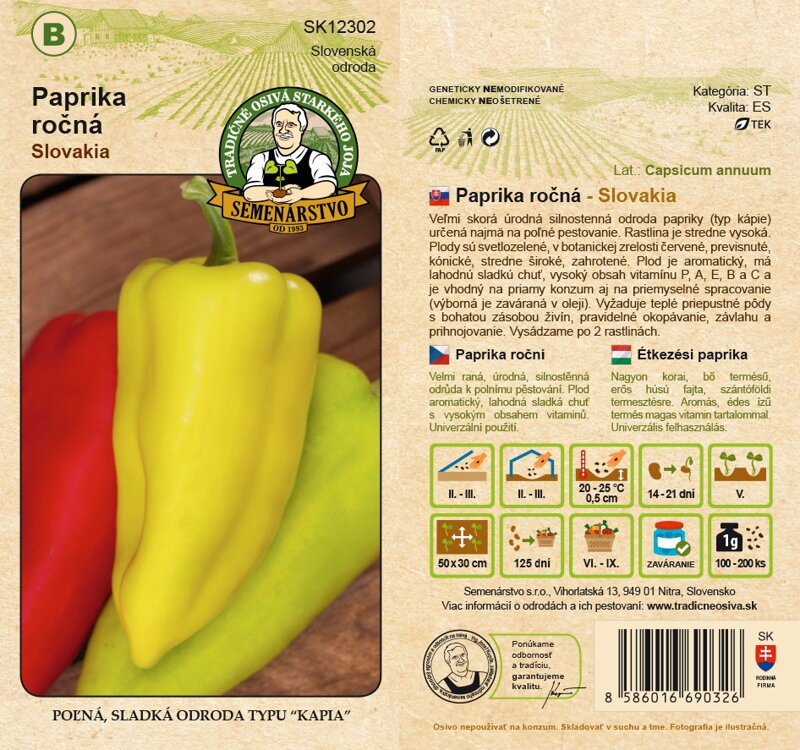 Paprika ročná SLOVAKIA