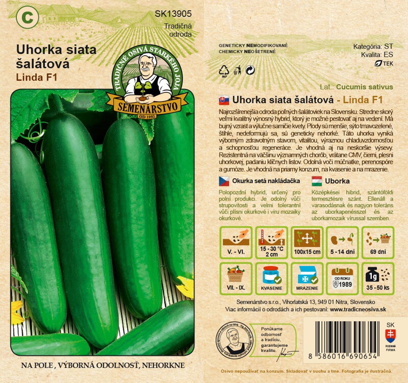 Uhorka siata šalátová LINDA F1
