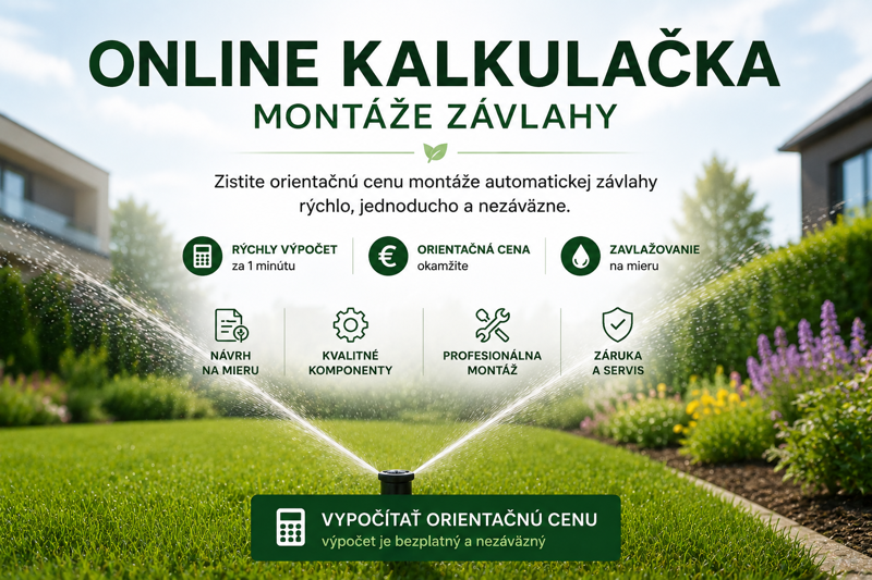 Online kalkulačka - Montáž závlahy 