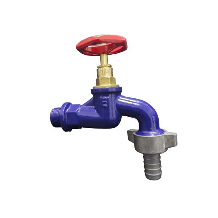 Liatinový záhradný ventil 3/4", lakovaný, modrý