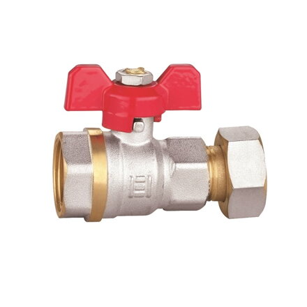 Guľový ventil 1/2" FF so šróbením, motýľ - PN40