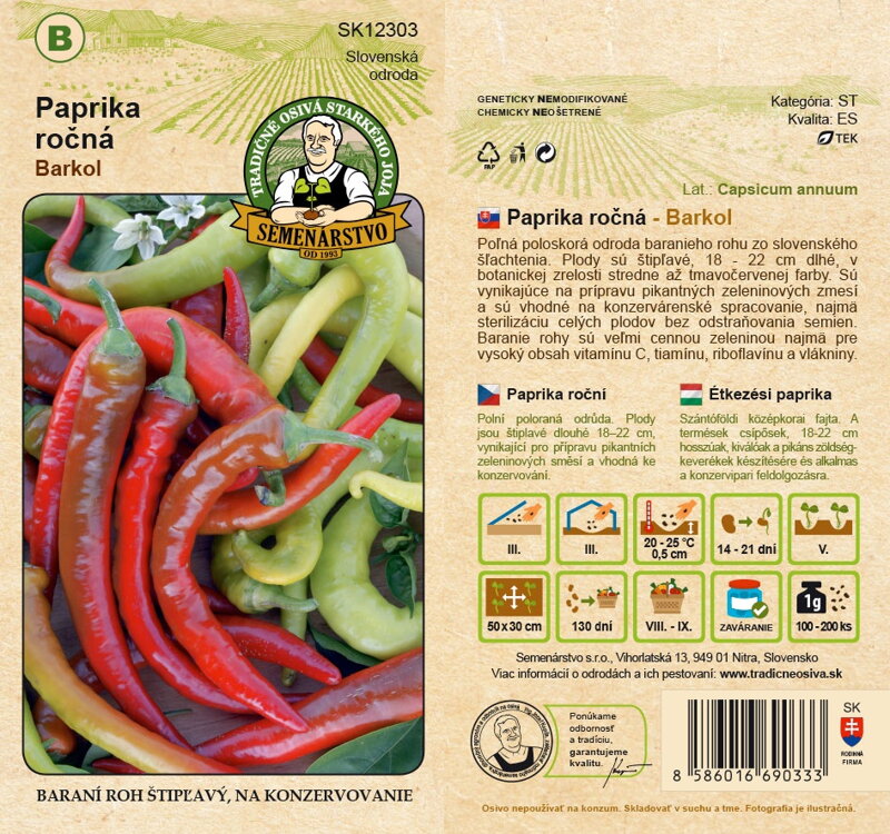 Paprika ročná BARKOL Paprika ročná BARKOL